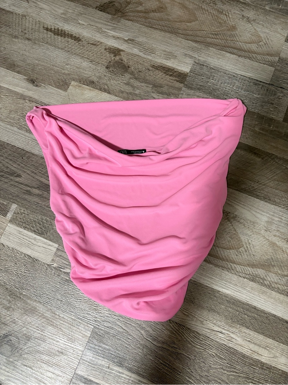 Zara Pink Draped Cowl Neck Top Medium - Picture 2 of 4